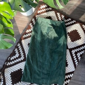 Vintage Suede dark green skirt
